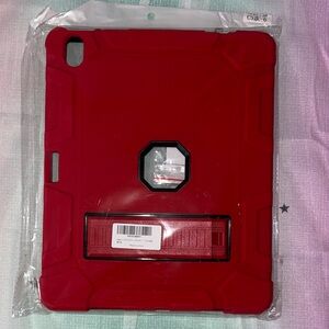 Red Heavy-Duty Tablet Case with Kickstand